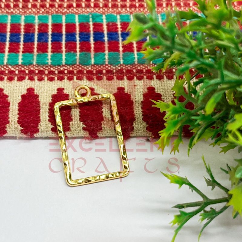 Rectangle Shape Geometric Texture Pendant Bezel 