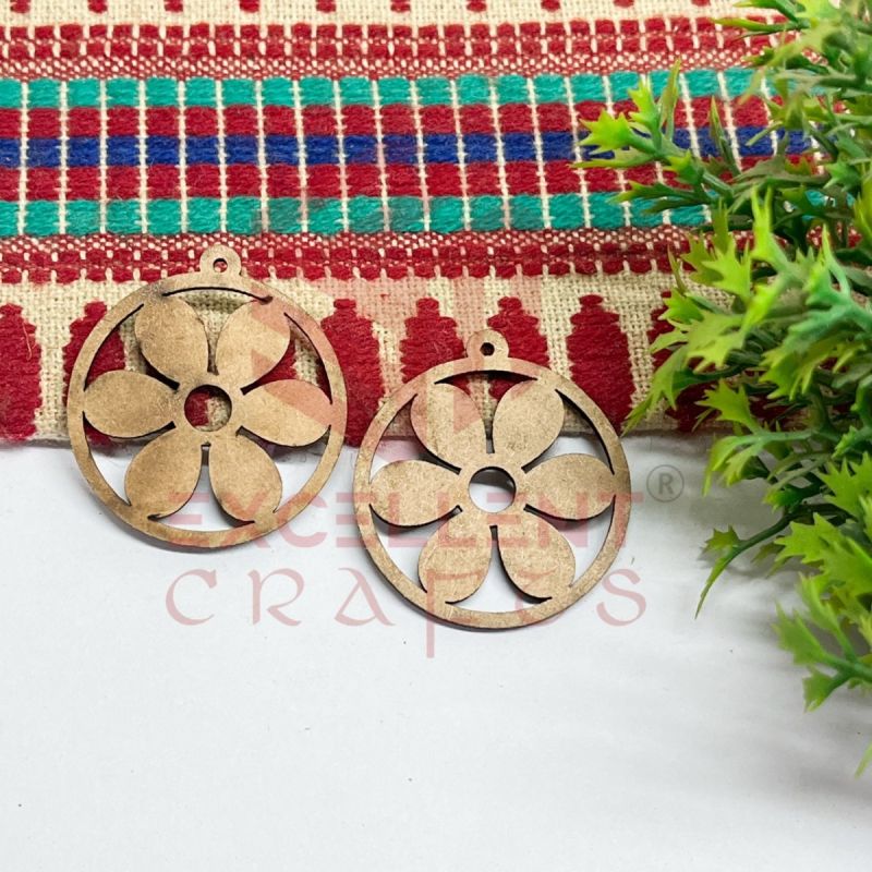 1–1.5 Inch Flower MDF Earring Cutouts – 1 Pair | Wooden Earring Blanks for DIY Jewelry