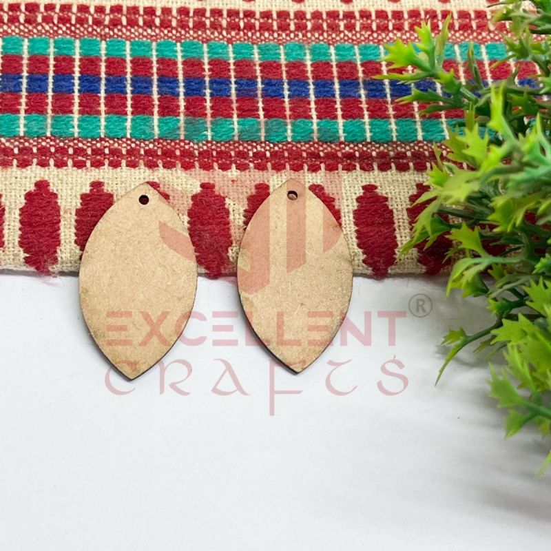 Plain Leaf MDF Earring Cutouts – 1 Pair (1–1.5 Inch) | Wooden Blanks for DIY Jewelry