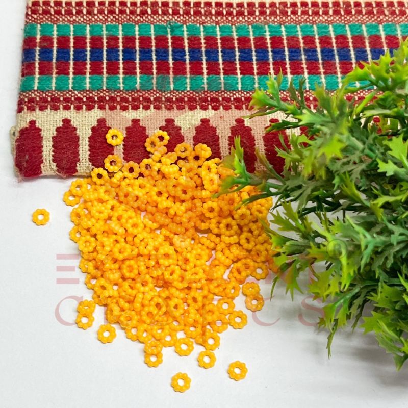 5mm Round Sunset Yellow Acrylic Bead Spacers - Pack of 1000Pcs