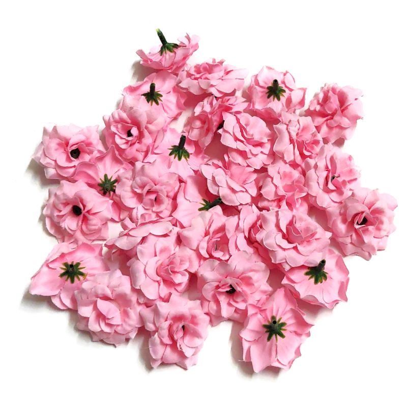 4cm Baby Pink Rose Fabric Artificial Flowers - 10pcs Set | Elegant Craft & Decor