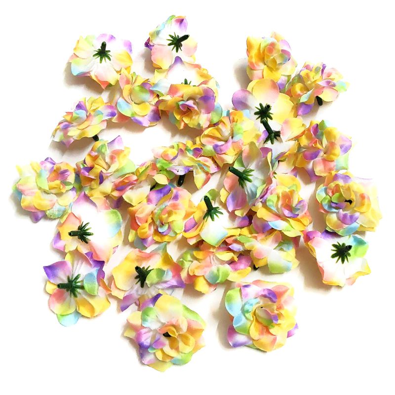 4cm Multi Color Fabric Artificial Flowers – Pack of 10 Pcs for Home Decoration
