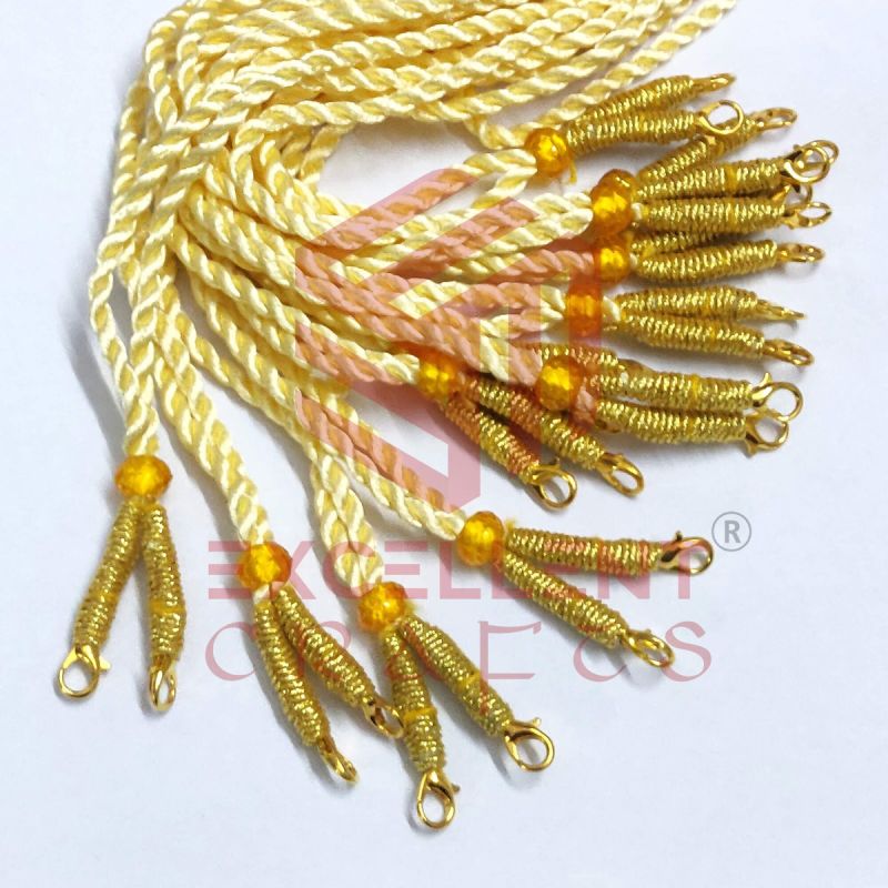 Cream Color Silk Twisted Dori Necklace Back Rope for Necklace - Pack of 6Pcs | Dori for Necklace | Back Dori for Necklace