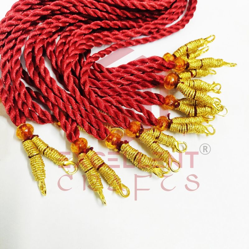 Maroon Color Silk Twisted Dori Necklace Back Rope for Necklace - Pack of 6Pcs