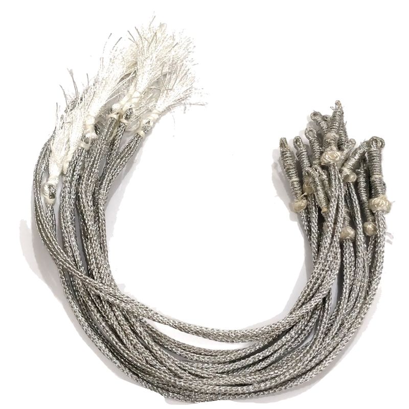 Adjustable Silver Zari Dori Necklace Back Rope for Jewelry Making – Pack of 6 Pcs