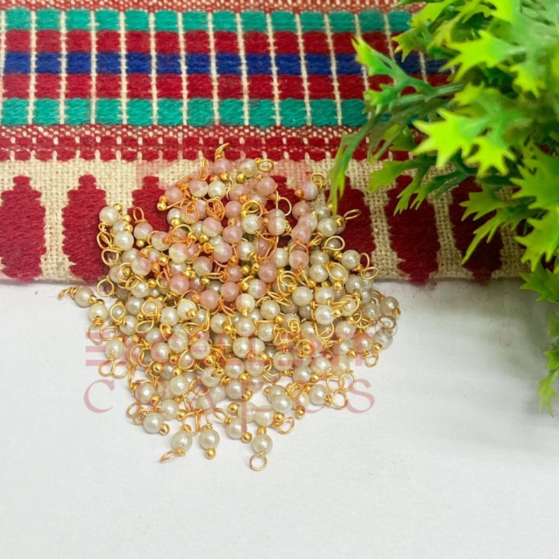 3mm Round Cream Color Pearl Loreal Charms for making Jewellery - (Pack of 10g - 200-250Pcs)