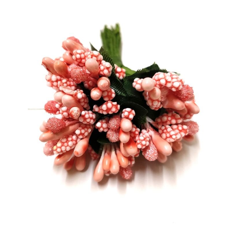 Peach Color Artificial Pollens - 1 Bunch for Jewelry & Craft Making