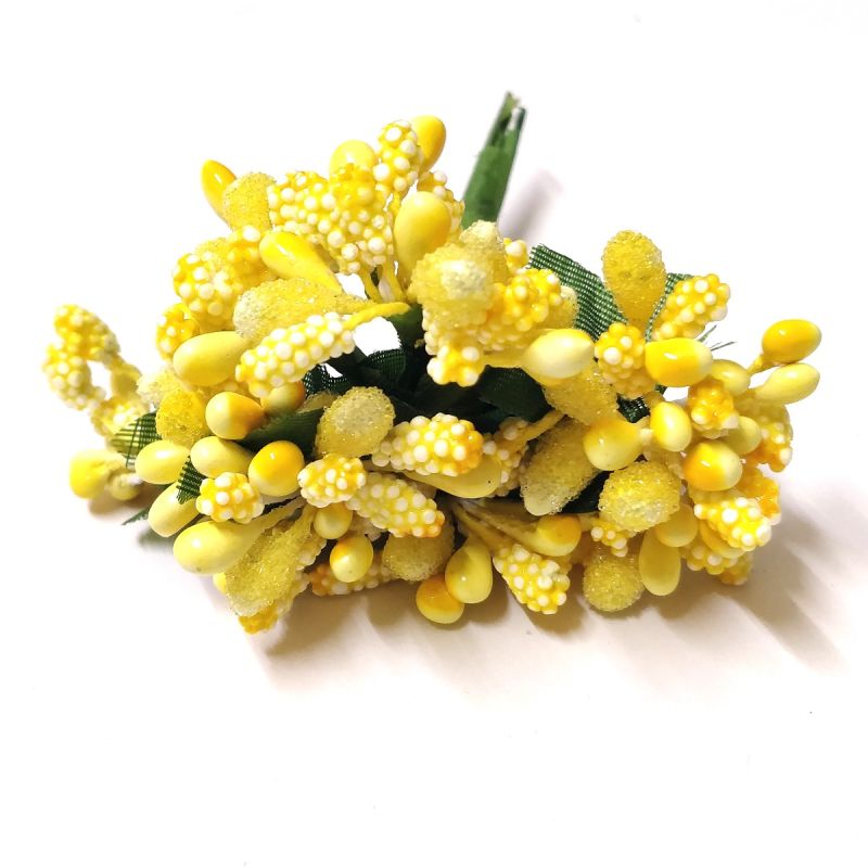 Lime Yellow Color Artificial Pollens for Flower Jewellery | High-Quality Floral Craft Material