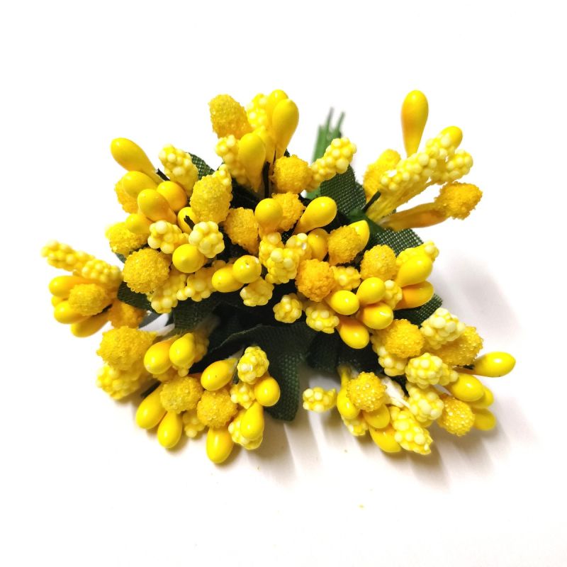 Dark Yellow Color Artificial Pollens for Flower Jewellery | Premium Floral Craft Supplies