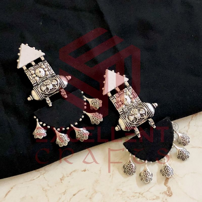 Blossom Earrings- White and Black