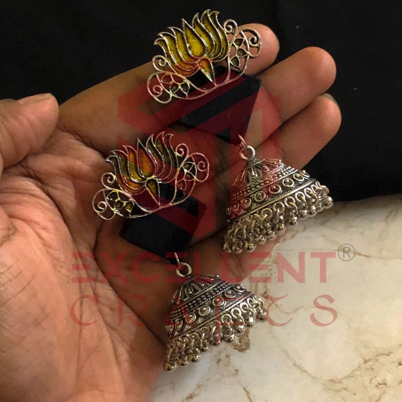 Yellow and Black Kamli Jhumkas