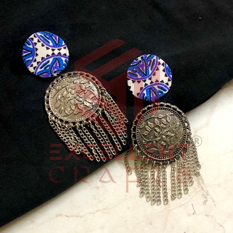 Blue Floral Silsila Stud Earrings