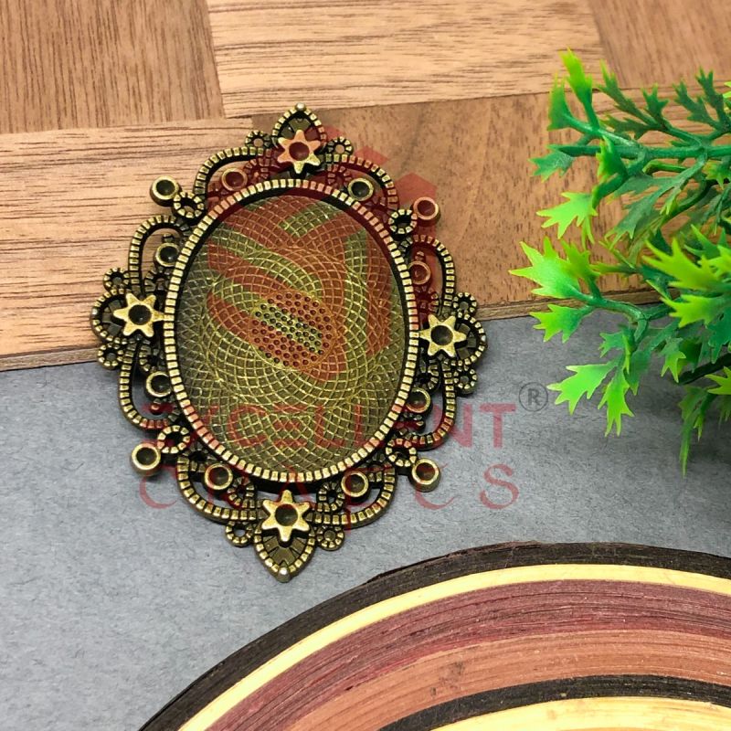 Oval Cabochon Vintage Pendent Bezel Design-42