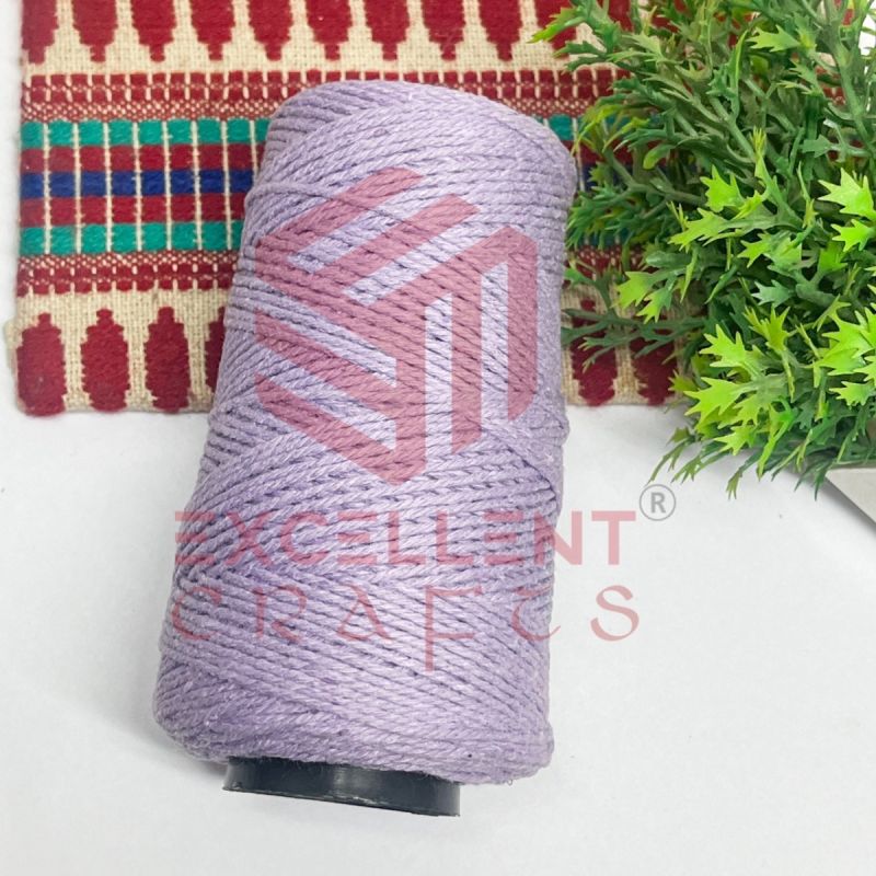 Twisted Cotton Macrame Thread | Yellows | 1.5 mm | 100 meters - Purple Color