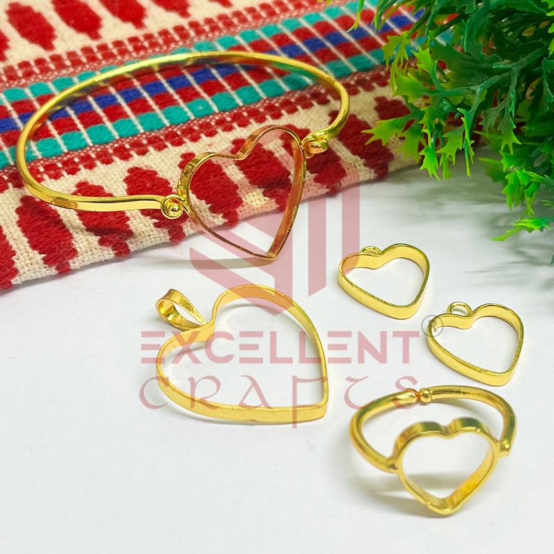 Valantine bezels Kada Earring Pendant Finger Ring Combo4 set-Gold