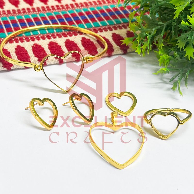 Valantine bezels Adjustable Kada Earring Pendant Finger Ring Combo set