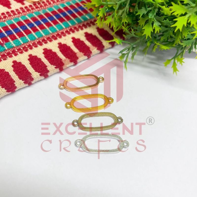 Thin Oval Shape Bracelet Connector Bezels