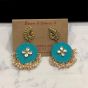 Baby Blue Color Round Shape Morini Earrings