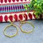 Round Shape with Ganesha Metal Antique Finish Gold Color Stud Design 1