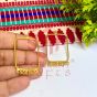 Rectangle Shape Metal Antique Finish Gold Color Leaf Stud Design 1