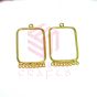 Rectangle Shape Metal Antique Finish Gold Color Leaf Stud Design 1