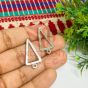 Dome Shape Metal Antique Finish Silver Jhumka Base Design 33