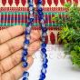 8mm Double Color Crackle Beads – Royal Blue & White (1 Line, 80–90 Pcs) for Bracelet & DIY Jewellery Crafts 