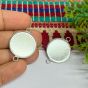 25mm Round Cabochon Tray Blank Connector Bezel – Silver | Resin Art Supply (1 Pc) |Cabochon Blank Bezels 