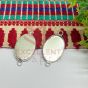 Oval Shape Cabochon Tray Blank Connector – Silver 
