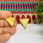 Triangle Shape Gold Cabochon Tray Connector – DIY Resin, Rakhi & Photo Bracelet Base