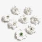 4cm White Fabric Rose Artificial Flowers - 10pcs Set | Elegant & Versatile Decor
