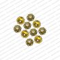 12mm Dia Round Shape Gold Antique Finish Metal Head Cap Flower Design 7