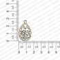 ECMANTCH72-Tear-Drop-Shape-Metal-Antique-Finish-Silver-Charm-Design-5 RV