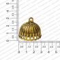 Round Shape Metal Antique Finish Gold Color Pendant Flower Design 8