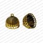 Round Shape Metal Antique Finish Gold Color Pendant Flower Design 8