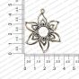 ECMANTPEN115-Round-Shape-Metal-Antique-Finish-Silver-Color-Pendant-Flower-Design-12 RV