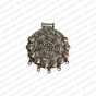 ECMANTPEN30-Round-Shape-Metal-Antique-Finish-Silver-Color-Pendant-Flower-Design-2