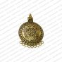ECMANTPEN93-Round-Shape-Metal-Antique-Finish-Gold-Color-Pendant-Flower-Design-8