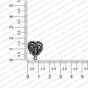 ECMANTSTUD103-Heart-Shape-Metal-Antique-Finish-Double-Peacock-Silver-Color-Stud-Design-2
