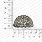Half Moon Shape Metal Antique Finish Silver Color Stud Design 2