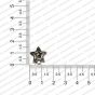 Star Shape Metal Antique Finish Silver Color Stud Design 2