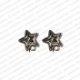 Star Shape Metal Antique Finish Silver Color Stud Design 2