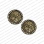 Round Shape Metal Antique Finish Gold Color Stud Design 9