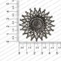 Round Shape Metal Antique Finish Flower Silver Color Stud Design 14