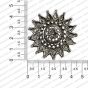 Round Shape Metal Antique Finish Flower Silver Color Stud Design 15