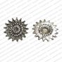 Round Shape Metal Antique Finish Flower Silver Color Stud Design 15