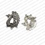 Peacock Shape Metal Antique Finish Silver Color Stud Design 18