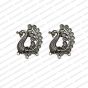 Peacock Shape Metal Antique Finish Silver Color Stud Design 18
