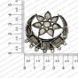 Round Shape Metal Antique Finish Silver Color Stud Design 12