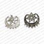 Round Shape Metal Antique Finish Silver Color Stud Design 12